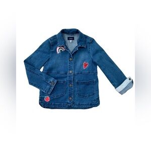 Joules Size 9-10 Imogen Chambray Patch Jacket